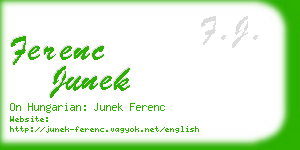 ferenc junek business card